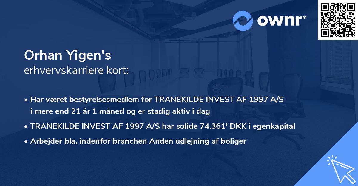 Orhan Yigen's erhvervskarriere kort