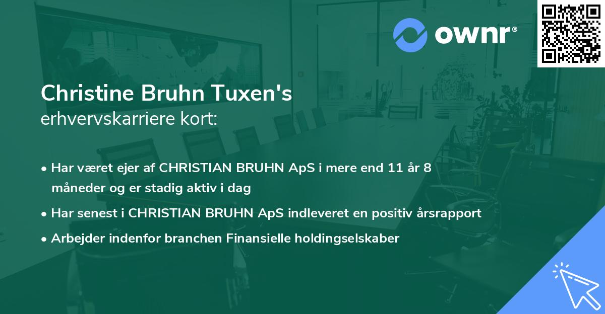 Christine Bruhn Tuxen's erhvervskarriere kort