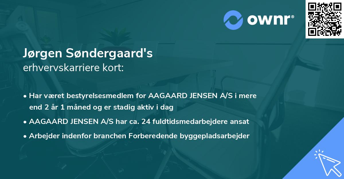 Jørgen Søndergaard's erhvervskarriere kort