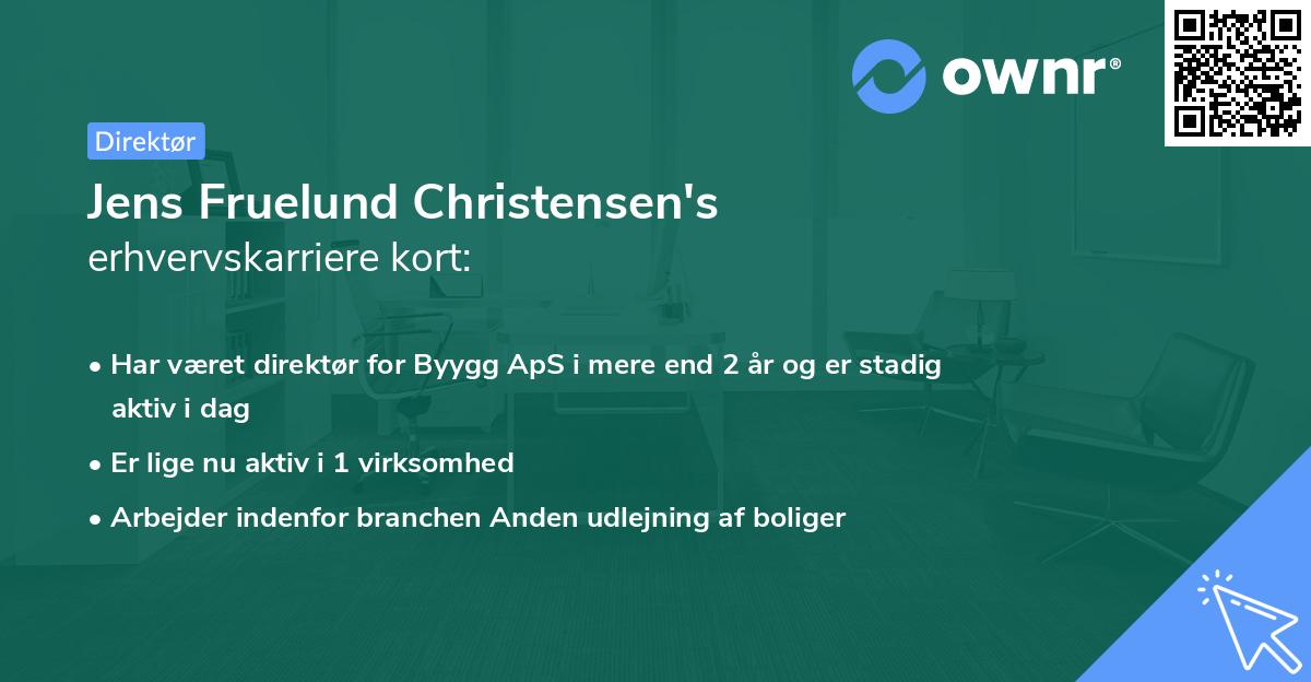Jens Fruelund Christensen's erhvervskarriere kort