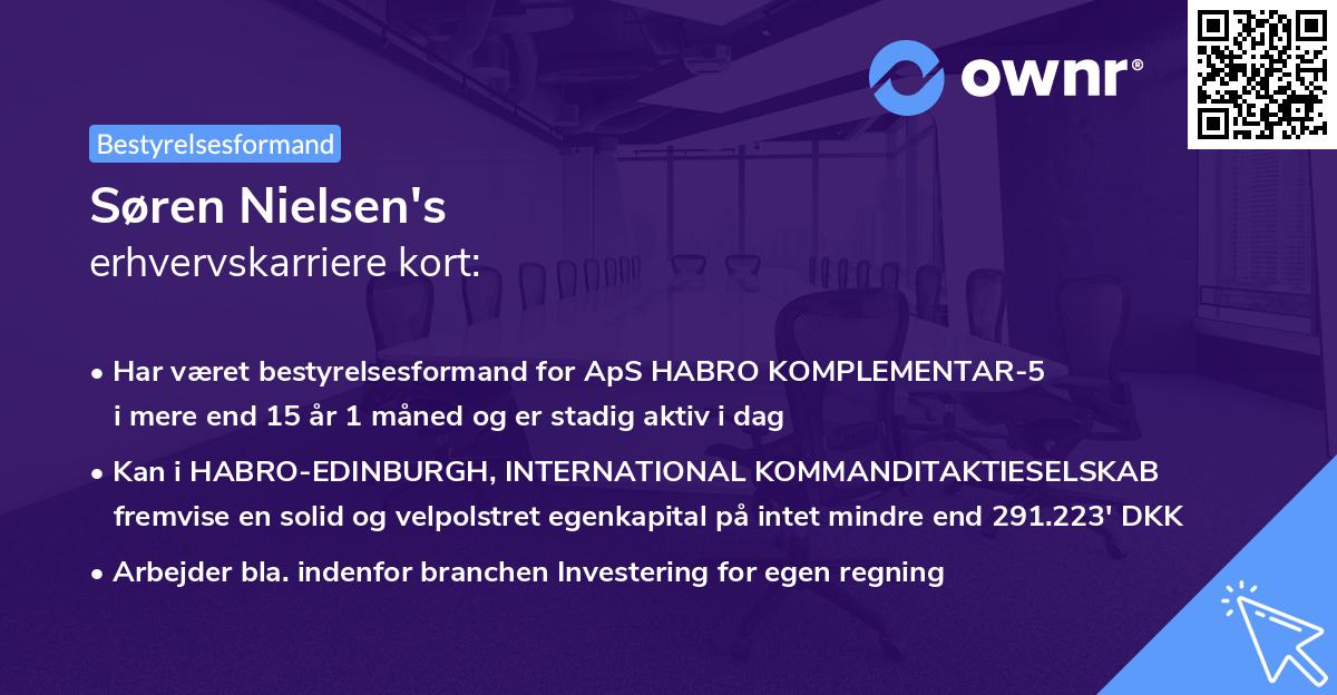 Søren Nielsen's erhvervskarriere kort