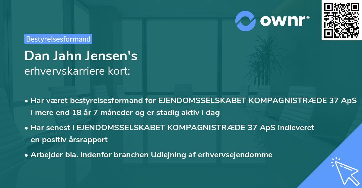 Dan Jahn Jensen's erhvervskarriere kort