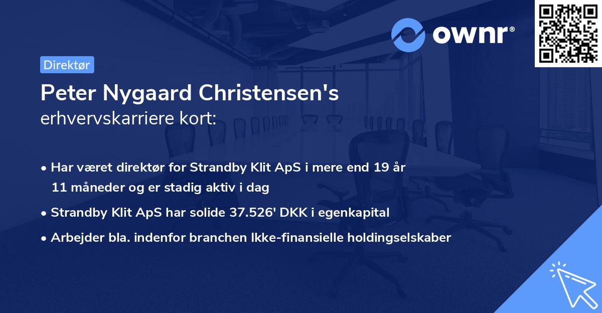 Peter Nygaard Christensen's erhvervskarriere kort