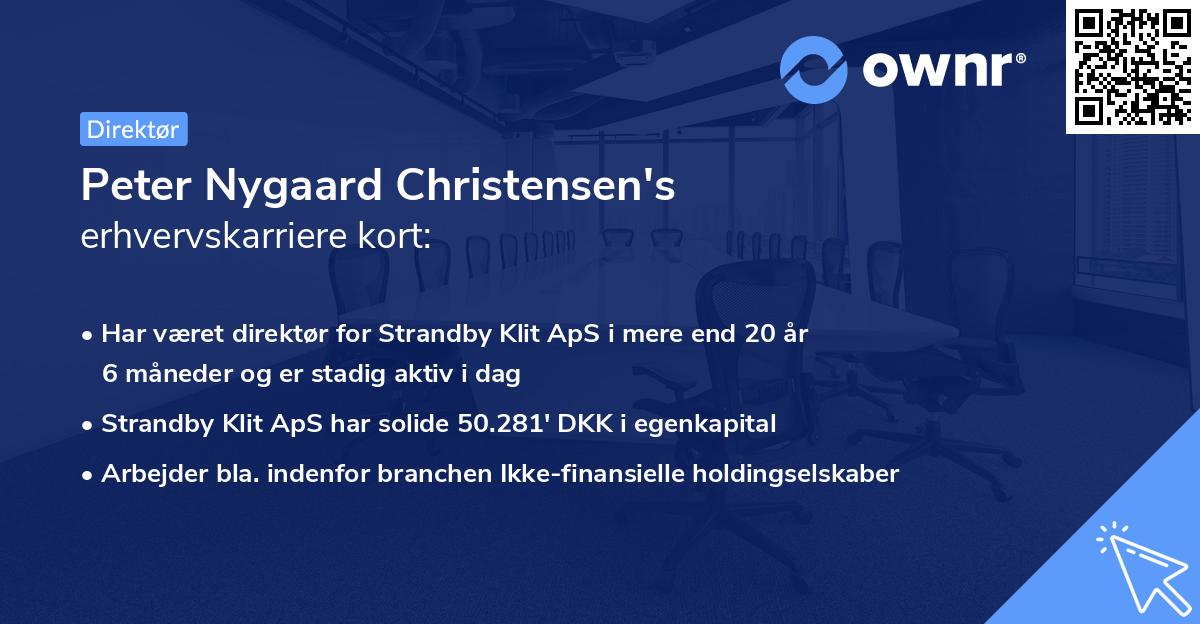 Peter Nygaard Christensen's erhvervskarriere kort