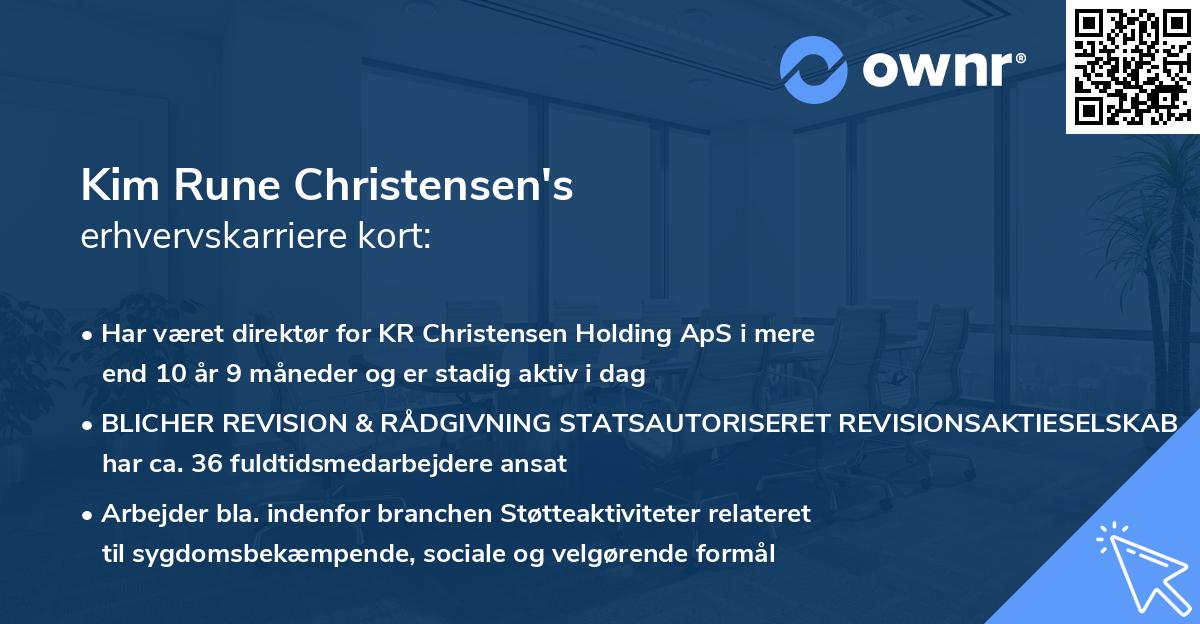 Kim Rune Christensen's erhvervskarriere kort