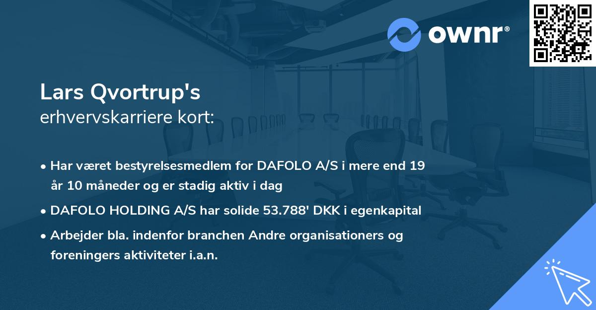 Lars Qvortrup's erhvervskarriere kort