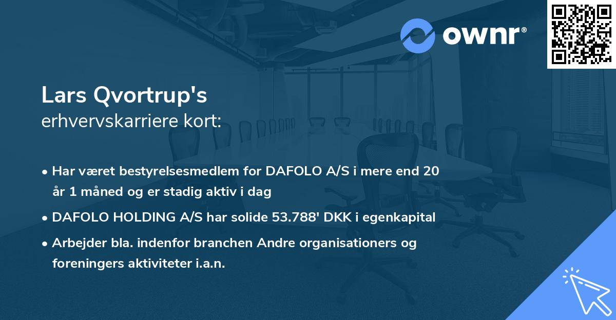 Lars Qvortrup's erhvervskarriere kort