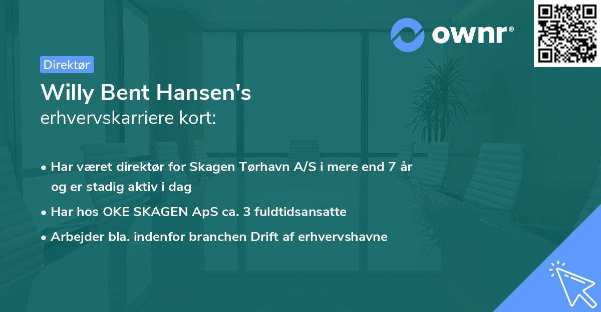 Willy Bent Hansen's erhvervskarriere kort