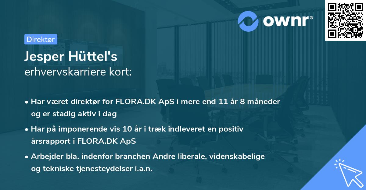 Jesper Hüttel's erhvervskarriere kort