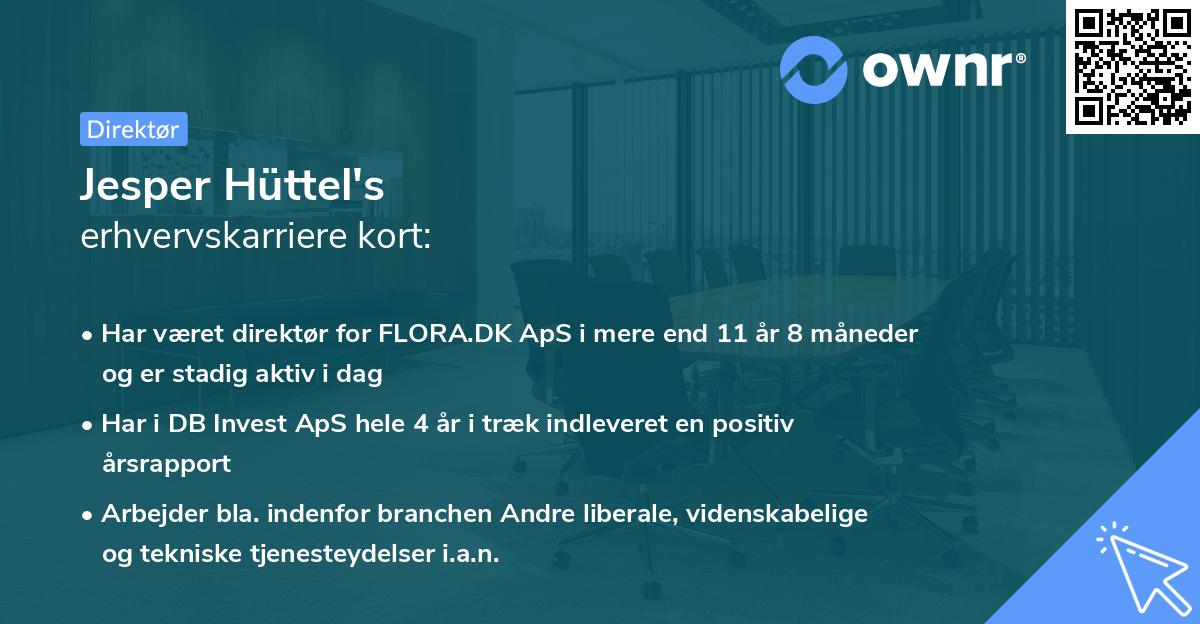 Jesper Hüttel's erhvervskarriere kort