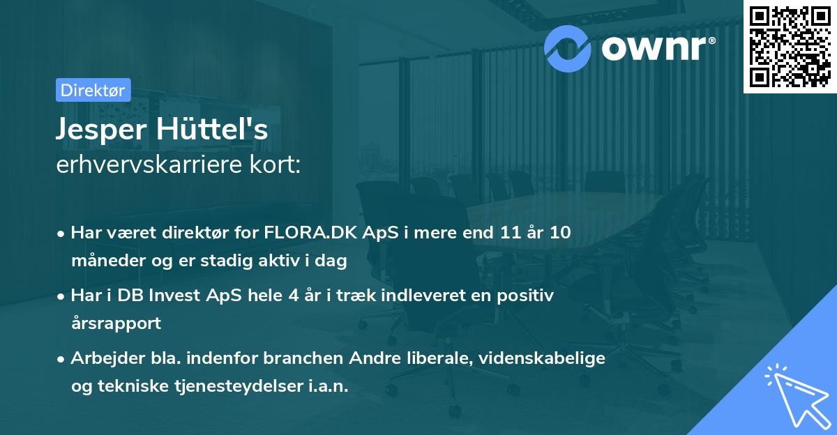 Jesper Hüttel's erhvervskarriere kort