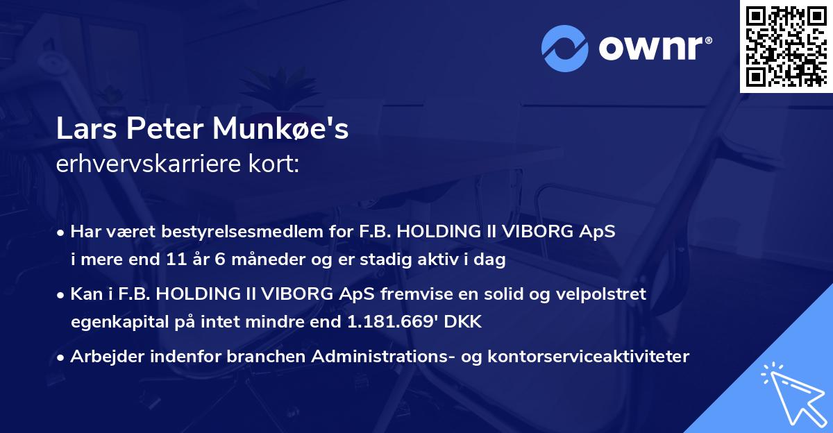 Lars Peter Munkøe's erhvervskarriere kort