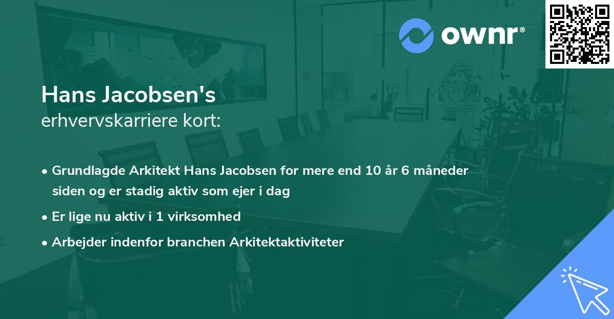 Hans Jacobsen's erhvervskarriere kort