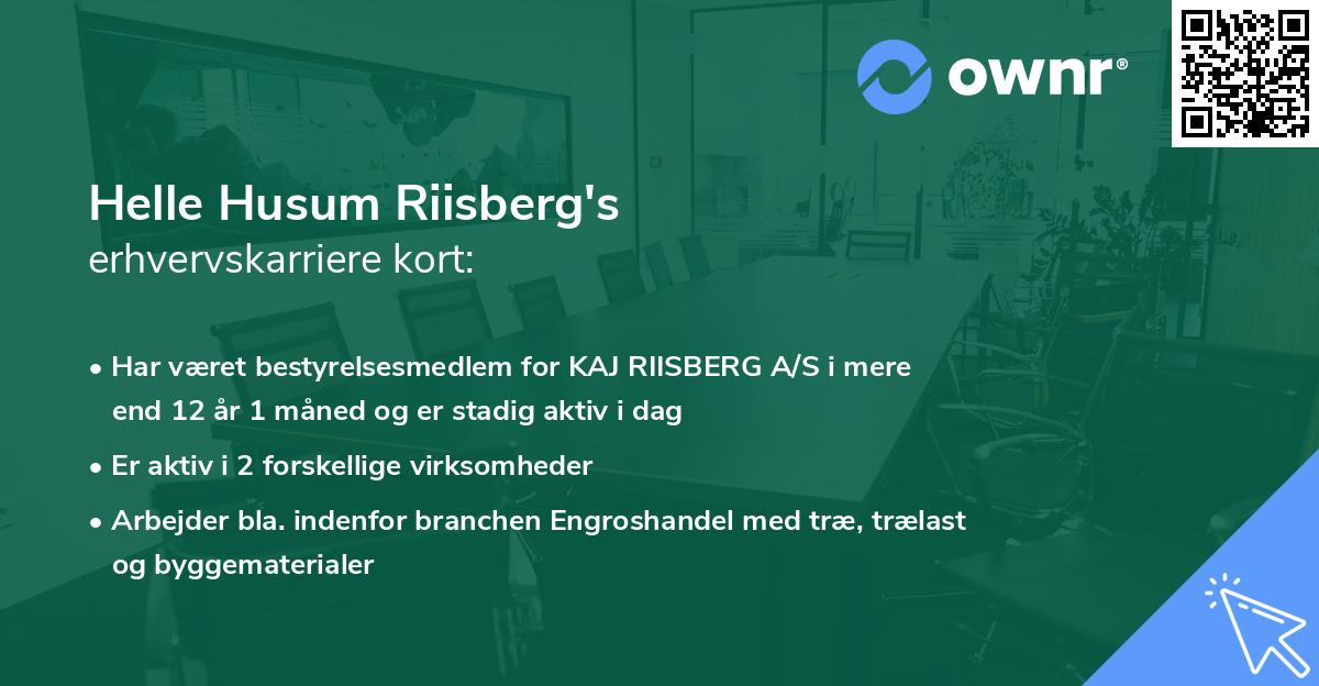 Helle Husum Riisberg's erhvervskarriere kort