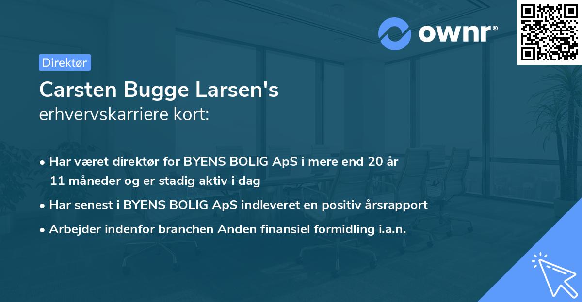 Carsten Bugge Larsen's erhvervskarriere kort