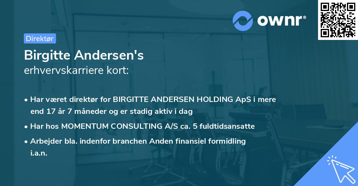 Birgitte Andersen's erhvervskarriere kort