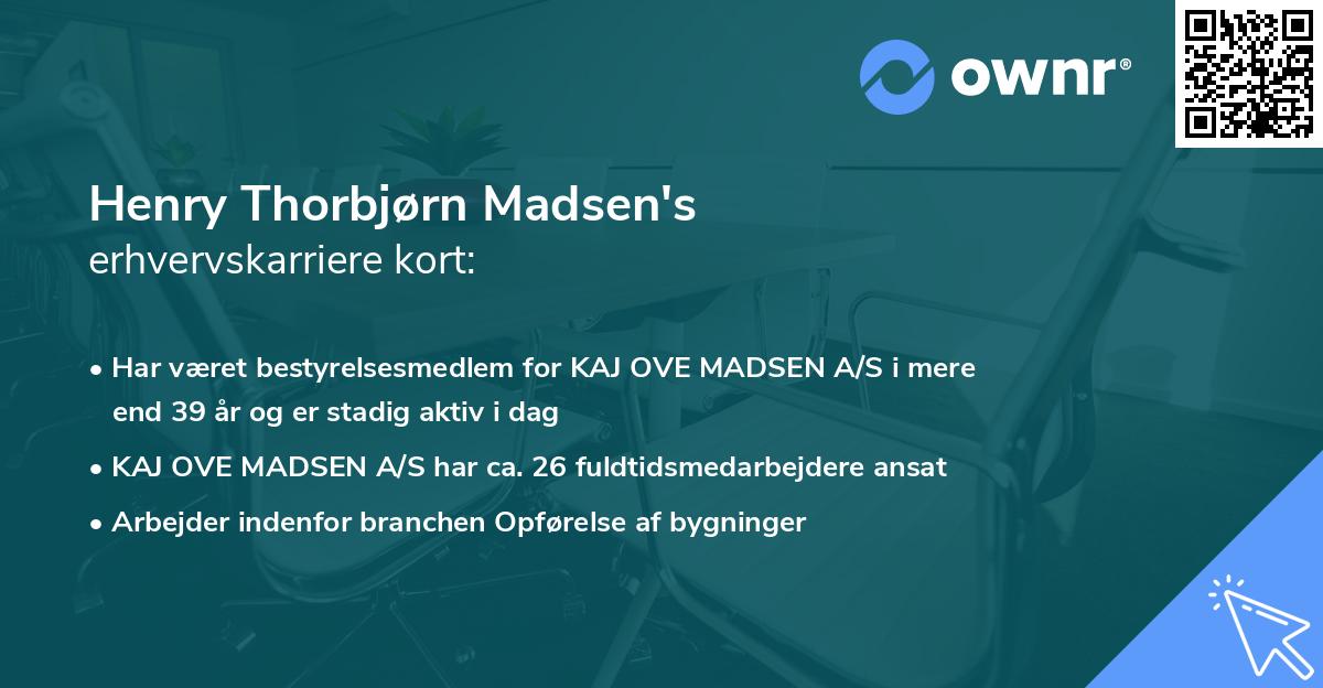 Henry Thorbjørn Madsen's erhvervskarriere kort