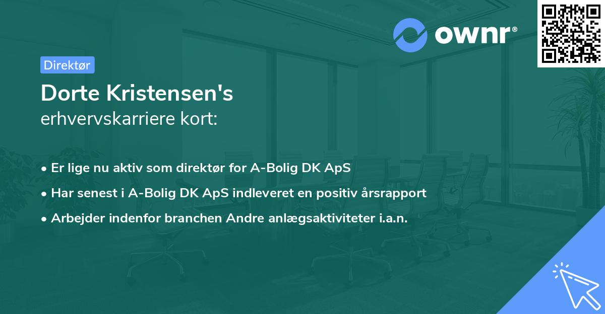 Dorte Kristensen's erhvervskarriere kort