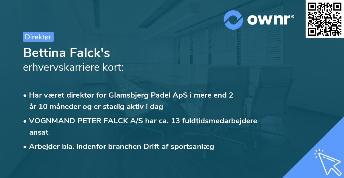 Bettina Falck's erhvervskarriere kort
