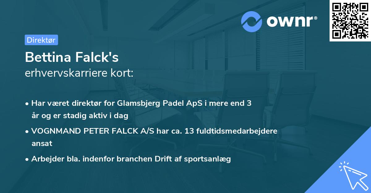Bettina Falck's erhvervskarriere kort