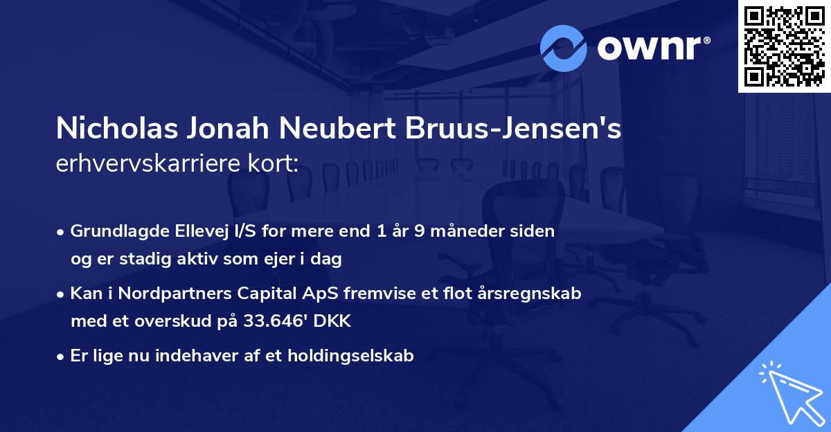 Nicholas Jonah Neubert Bruus-Jensen's erhvervskarriere kort