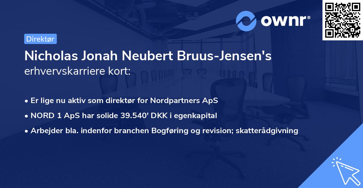 Nicholas Jonah Neubert Bruus-Jensen's erhvervskarriere kort