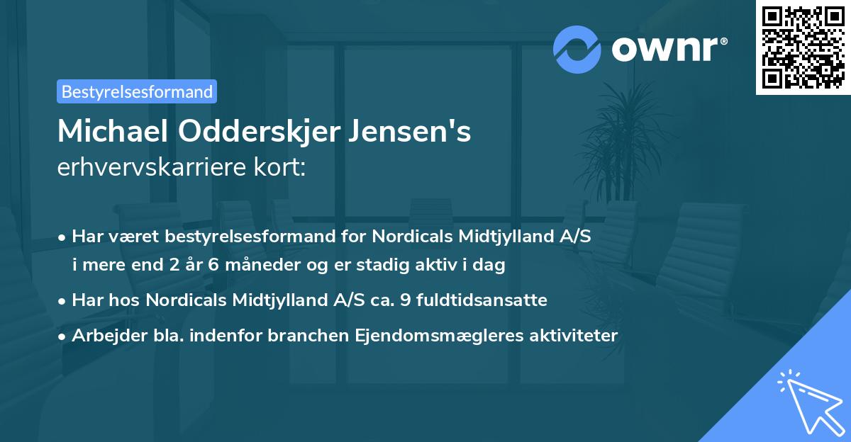 Michael Odderskjer Jensen's erhvervskarriere kort