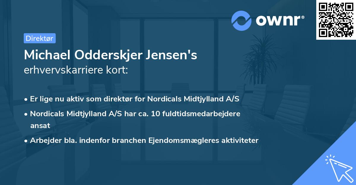 Michael Odderskjer Jensen's erhvervskarriere kort