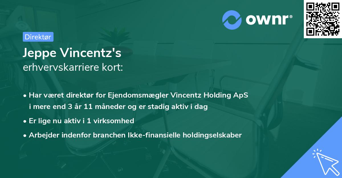 Jeppe Vincentz's erhvervskarriere kort