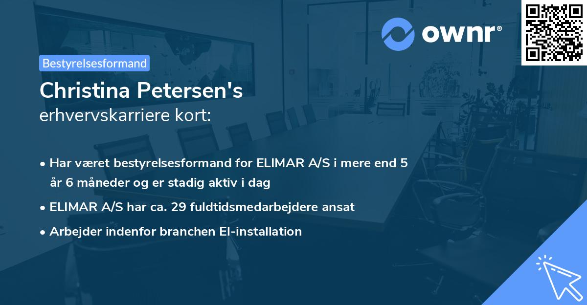 Christina Petersen's erhvervskarriere kort