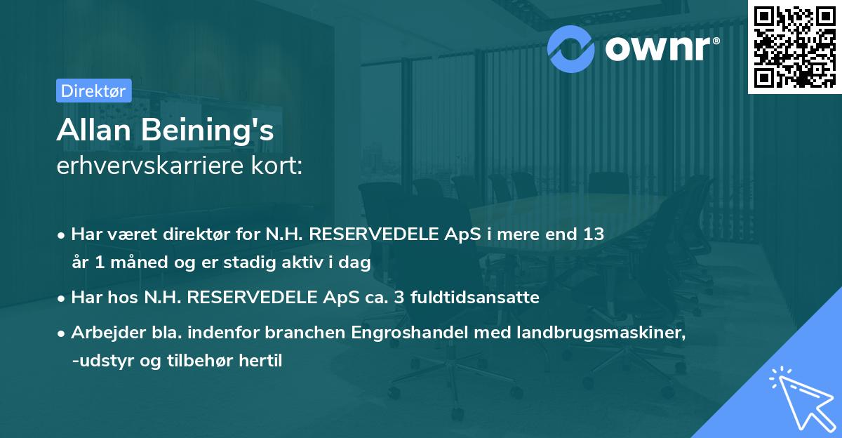 Allan Beining's erhvervskarriere kort
