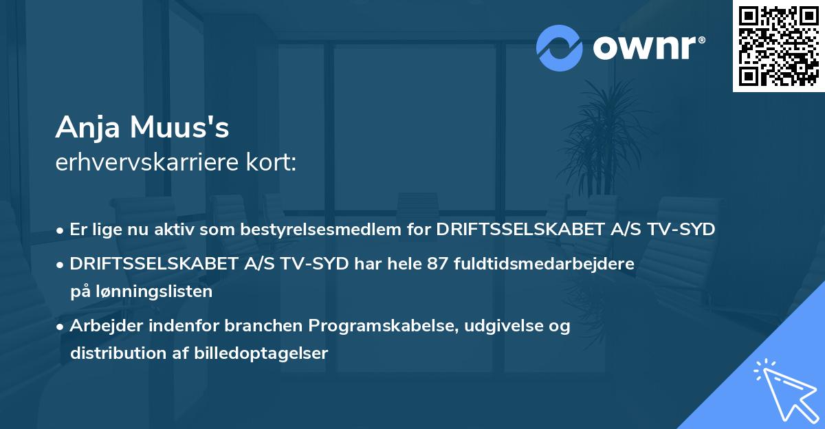 Anja Muus's erhvervskarriere kort