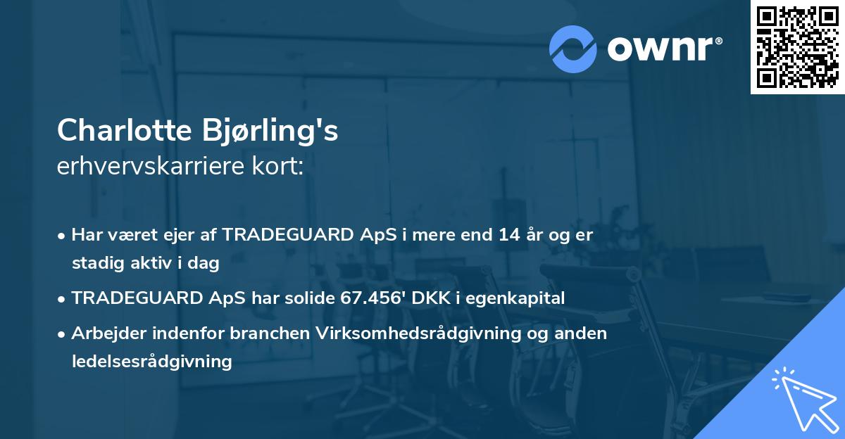 Charlotte Bjørling's erhvervskarriere kort