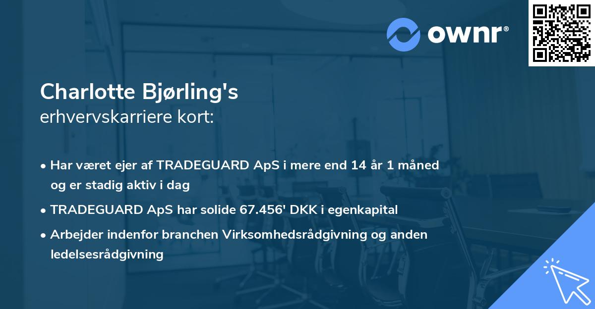 Charlotte Bjørling's erhvervskarriere kort