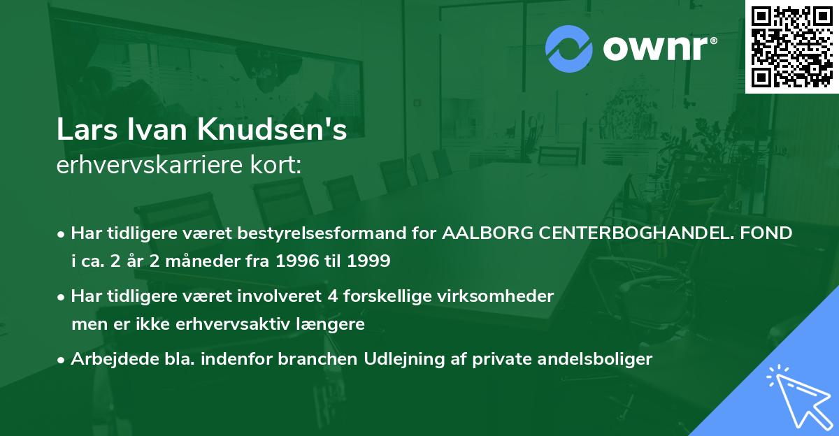 Lars Ivan Knudsen's erhvervskarriere kort
