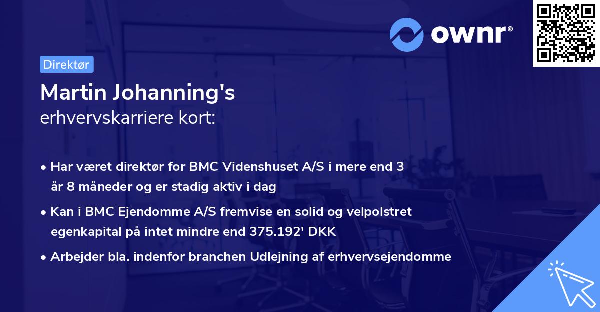 Martin Johanning's erhvervskarriere kort