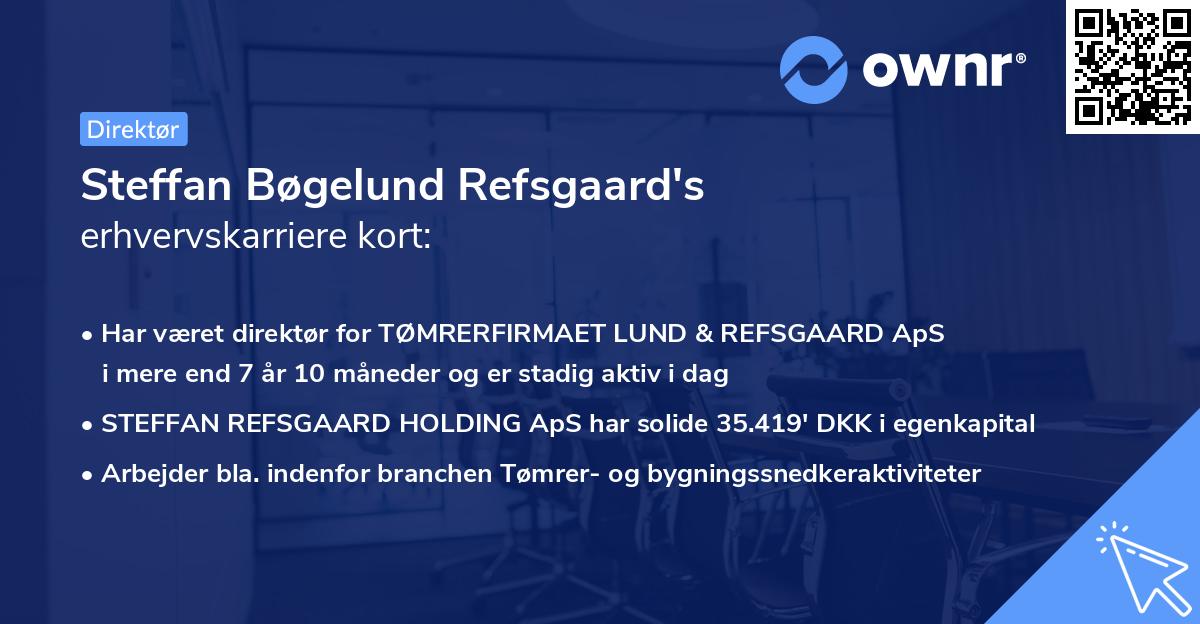 Steffan Bøgelund Refsgaard's erhvervskarriere kort