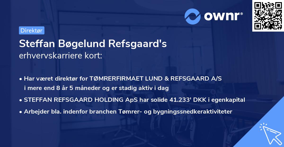 Steffan Bøgelund Refsgaard's erhvervskarriere kort
