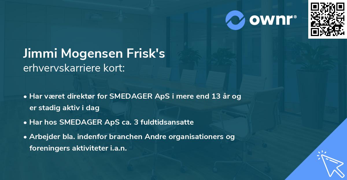 Jimmi Mogensen Frisk's erhvervskarriere kort