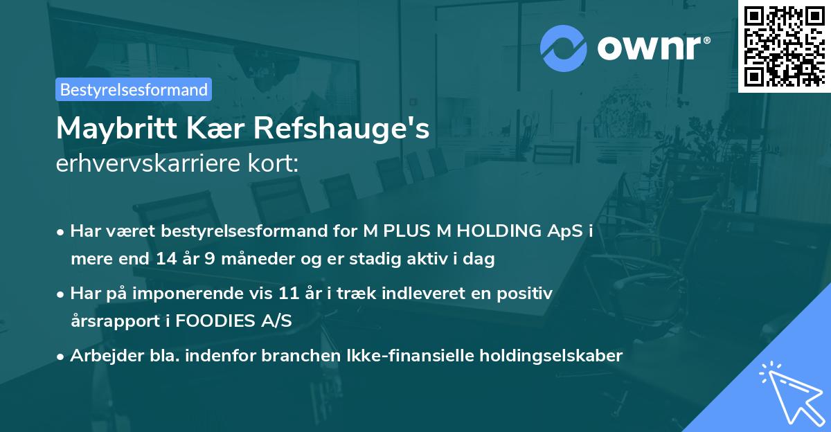 Maybritt Kær Refshauge's erhvervskarriere kort