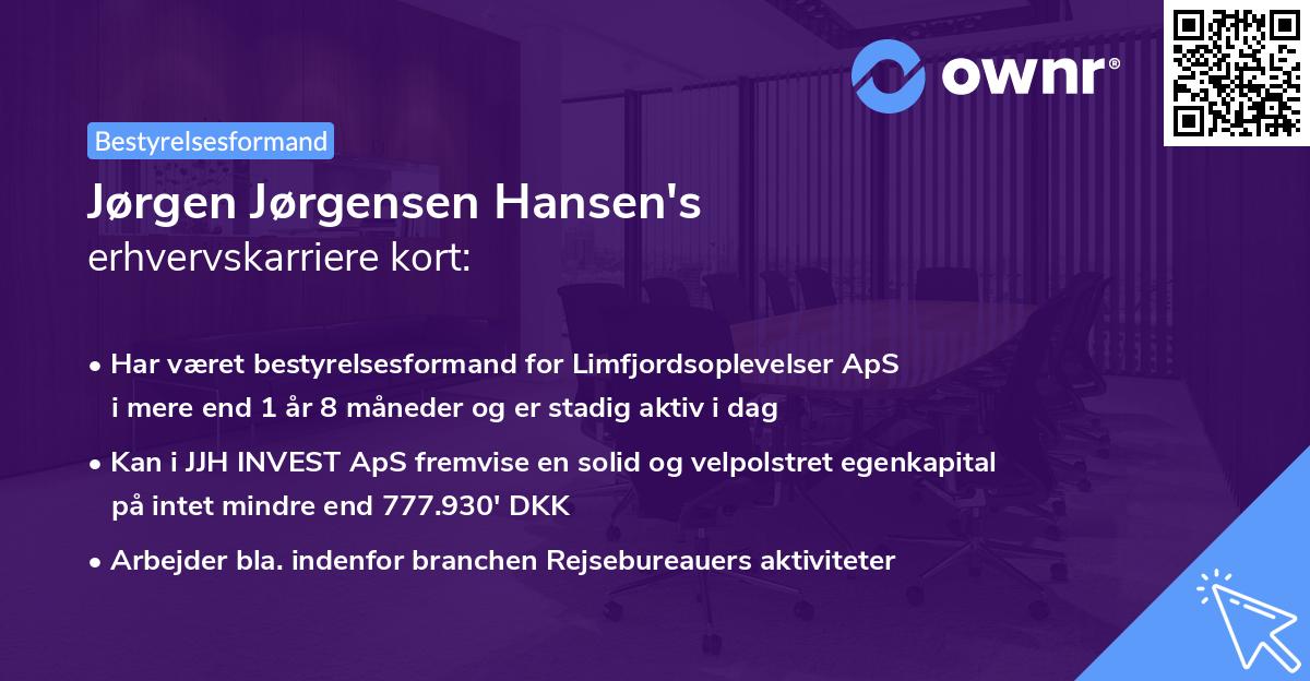 Jørgen Jørgensen Hansen's erhvervskarriere kort