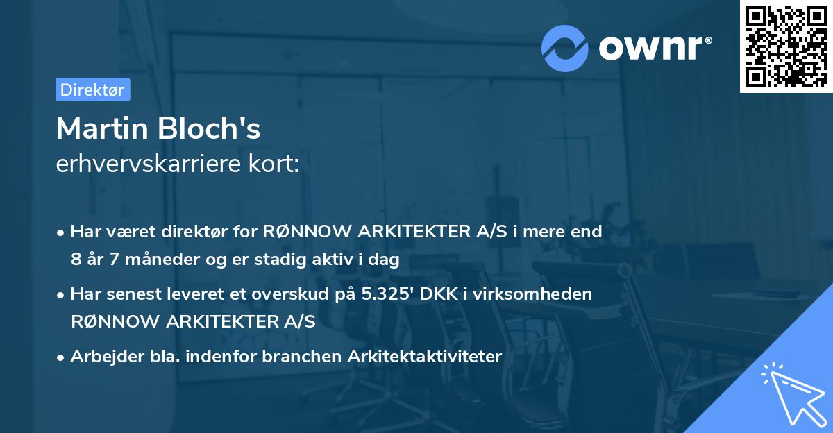 Martin Bloch's erhvervskarriere kort