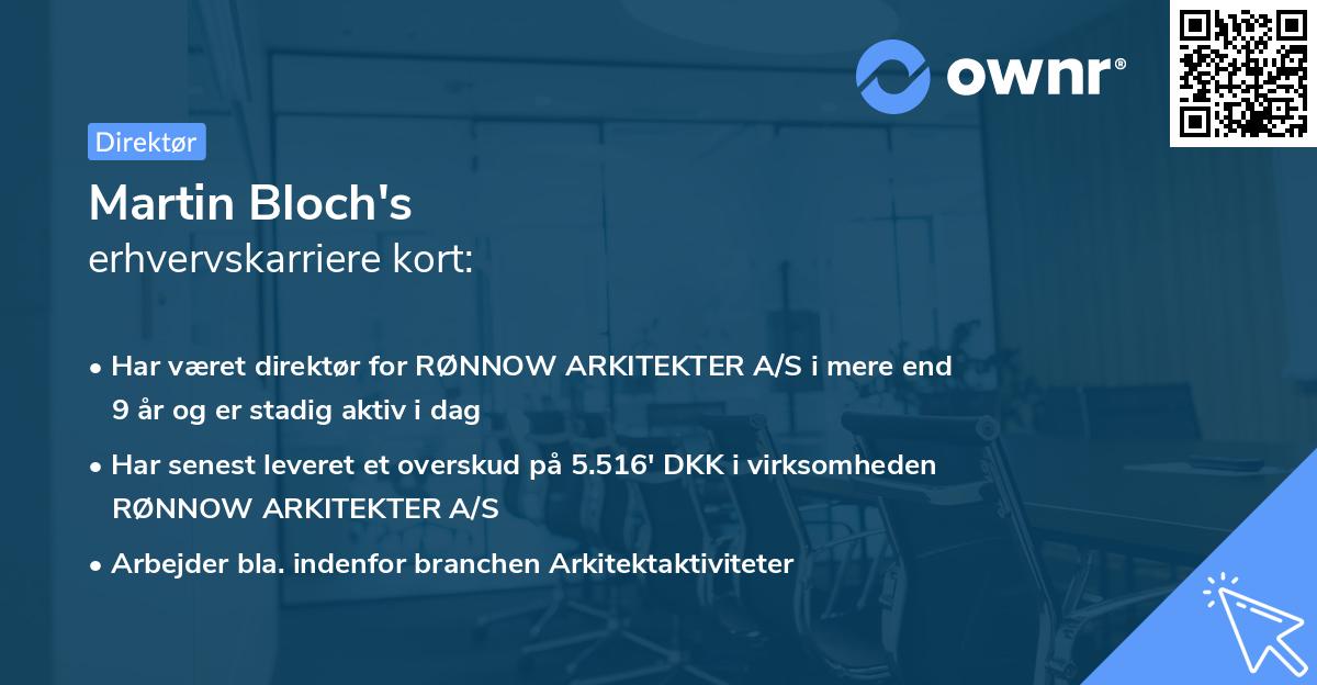 Martin Bloch's erhvervskarriere kort