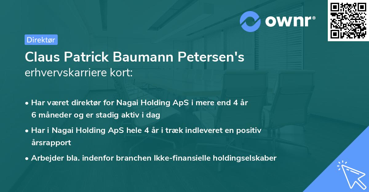 Claus Patrick Baumann Petersen's erhvervskarriere kort