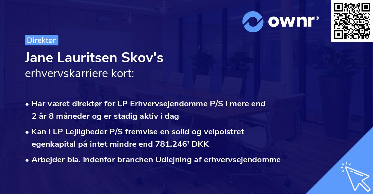 Jane Lauritsen Skov's erhvervskarriere kort
