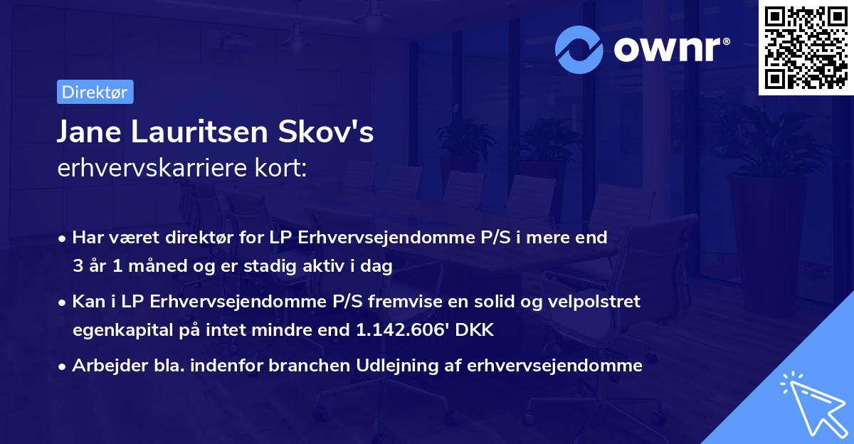 Jane Lauritsen Skov's erhvervskarriere kort