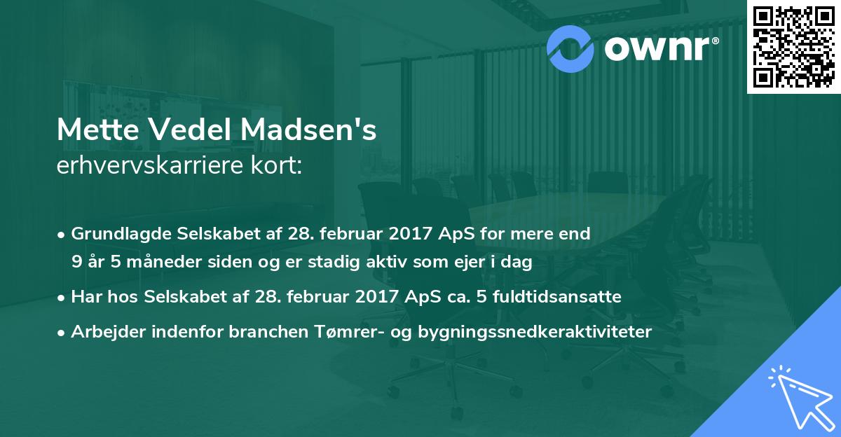 Mette Vedel Madsen's erhvervskarriere kort
