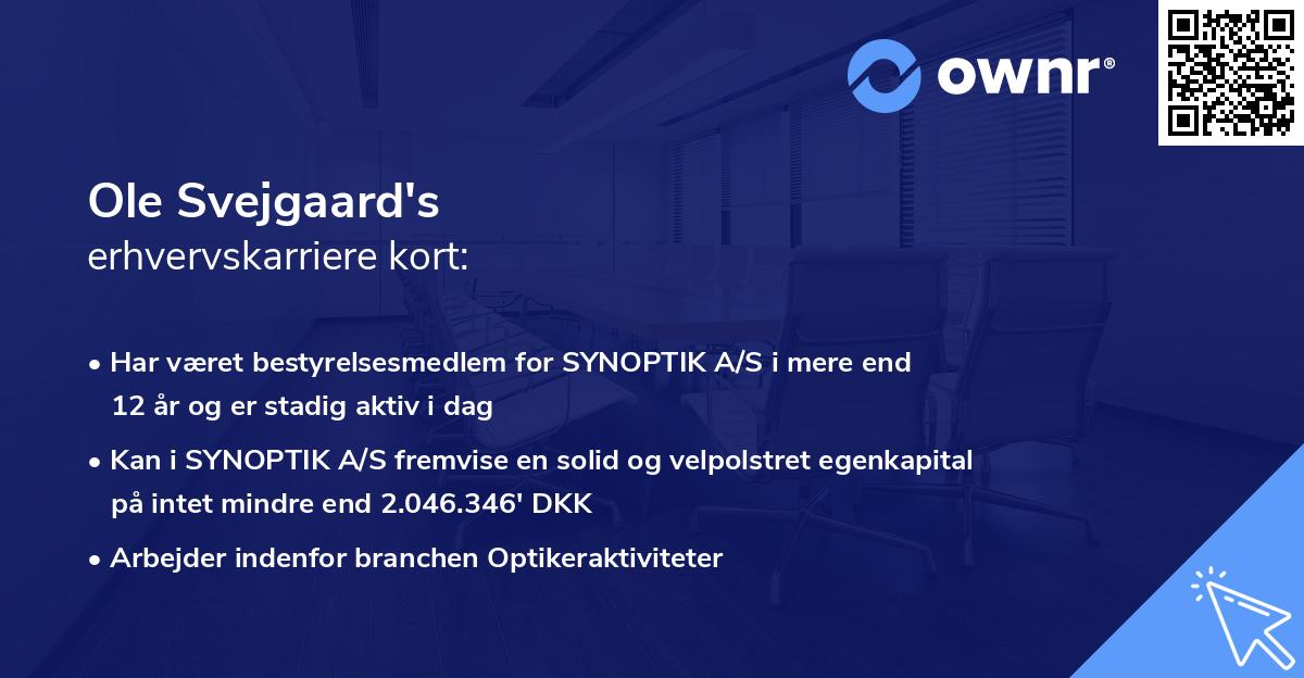 Ole Svejgaard's erhvervskarriere kort