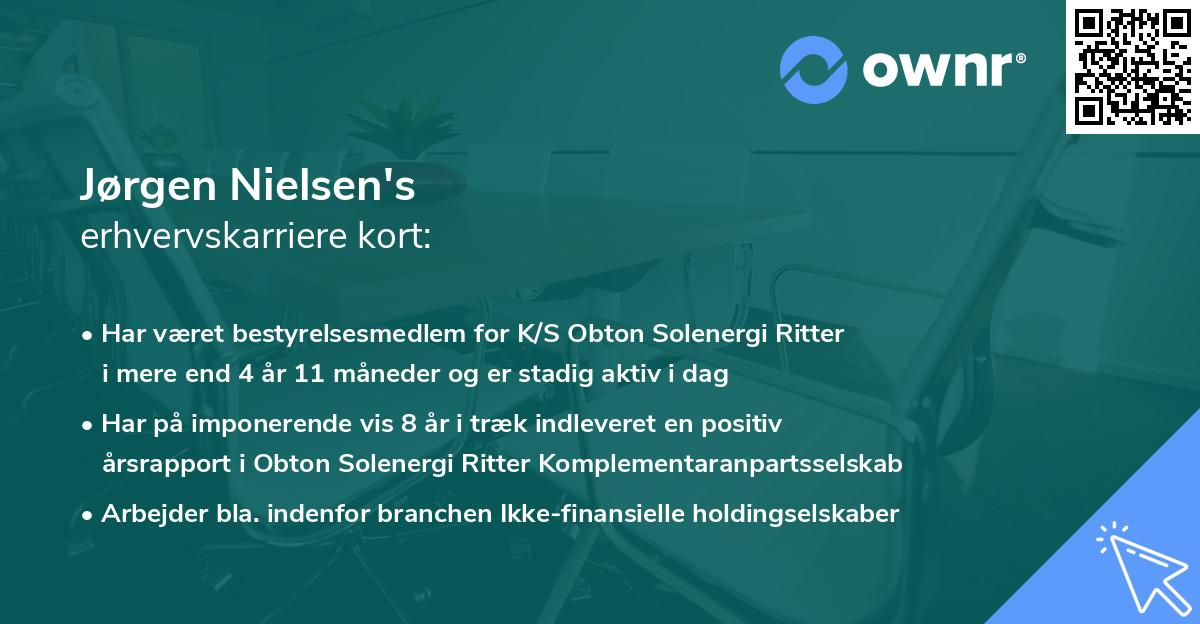 Jørgen Nielsen's erhvervskarriere kort