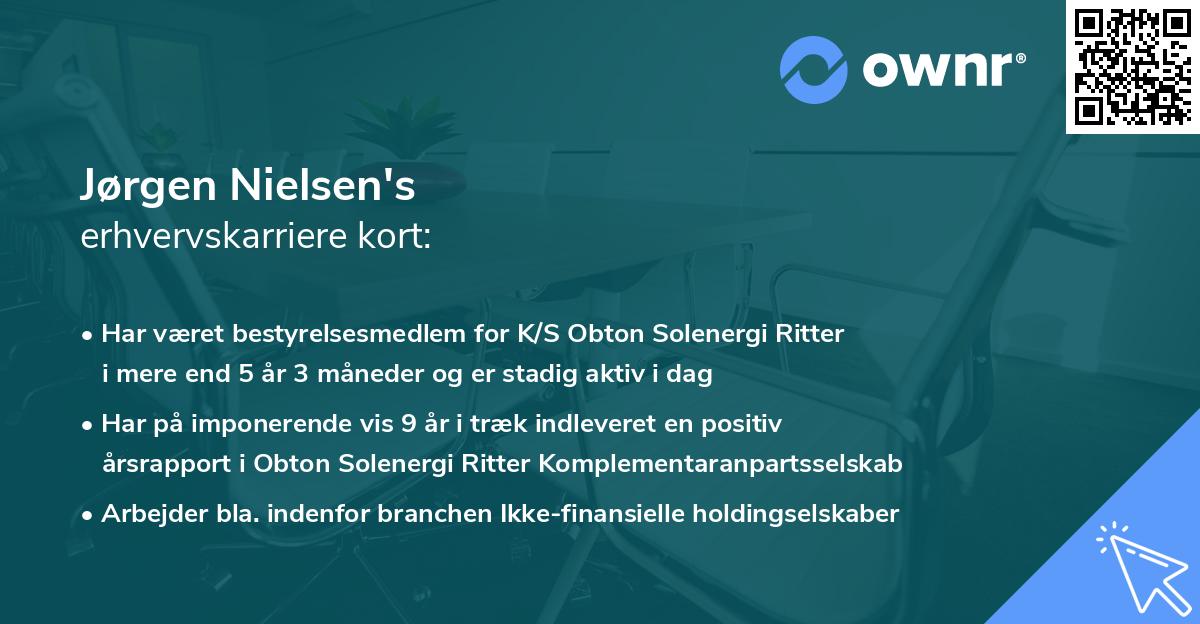 Jørgen Nielsen's erhvervskarriere kort